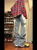 Jeans de trabajo retro americano para hombre otoño vibra high street pantalones rectos marca de moda estilo coreano holgados pantalones de mezclilla
