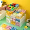 Bainabang Caja de Clasificación de Piezas para Primeros Bloques de Construcción Estante de Acabado Lego Juguete Partículas Pequeñas y Micro Caja de Almacenamiento Transparente