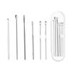 Set de 6 piezas de acero inoxidable para limpiar oídos, en stock, al por mayor, herramienta para limpiar oídos, set de limpiapicos espiral y de resorte