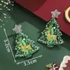 Pendientes Personalizados de Diamante Navideños Transfronterizos Europeos y Americanos Nuevos Pendientes de Árbol de Navidad Copo de Nieve Estrella de Cinco Puntas Guante para Mujer Venta al por Mayor