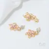 Colgante de Mariposa con Circonita Micro-Pavimentada Color Dorado de 14 Quilates Relleno de Color que Conserva el Color Doble Colgante Hecho a Mano DIY Conector de Colgante para Pulsera