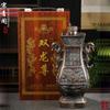 Botella de Vino Cerámica Antigua Shuanglongzun 2.5kg Tarro de Vino Vacío Tarro de Vino Sellado Gabinete de Vino de Bronce de Imitación Adornos