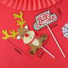 Decoración de pastel de cumpleaños Borde navideño Pegamento flexible Enchufe de Papá Noel y alce Bola de mousse Bola de onda Caja portátil