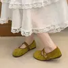 Sapatos Birkenstock Rasos Redondos Retrô para Mulheres, Novo Estilo Verão 2026, Adequados para Saias, Sapatilhas Mary Jane, Mocassins Planos Macios
