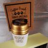Creativo Simple Redondo Mini Taza de Café Tarjetero Madera Tarjetero Soporte para Notas Coche Adornos Lindos Hechos a Mano