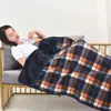 Xale quente com forro de fleece, cobertor multifuncional para outono e inverno, protetor de pescoço, capa espessa, cobertor para cochilo no escritório, fleece de vison nuvem