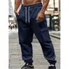 Fornecimento exclusivo transfronteiriço de calças de moletom esportivas versáteis masculinas vintage europeias e americanas com cordão solto, disponíveis para atacado
