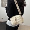 Bolso de Hombro Ancho con Estampado de Letras Artísticas Estilo Coreano para Mujer, Bolso de Cámara Primavera 2025, Bolso Cruzado Ins, Bolso Cuadrado Pequeño