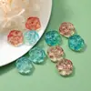 Contas de Vidro Gelatina Bicolor de 15mm Contas Soltas de Flor Gêmea Material para Pulseiras e Brincos DIY Criativos Feitos à Mão