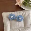 Brincos de Flor com Contas Estilo Francês de Luxo Leve, Design Doce e Único, Brincos Frescos e Elegantes, Acessórios de Orelha Exquisitos e Versáteis