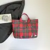 Bolso de Mano Popular Transfronterizo 2026 Nuevo Modelo Transparente Simple de Gran Capacidad Bolso de Mano Retro Cuadros Bolso para Mujer
