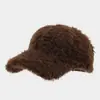 Gorra de béisbol de felpa tipo oso para otoño e invierno para mujer, estilo coreano, adelgazante, gorra de pico de lana de cordero, engrosada para abrigar, sombrero para uso en exteriores