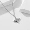 Novo estilo cheio de diamante oito Awn estrela colar de prata pura feminina europeia e americana ins nicho design versátil de alta qualidade clavícula cadeia pingente