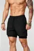 Pantalones Cortos Deportivos para Hombre 2 en 1 Doble Capa Músculo Entrenamiento Deportivo Fitness Casual Sueltos Estampados Secado Rápido