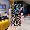 Funda para Teléfono Negra con Estampado de Leopardo Hueco Más Vendida Transfronteriza Adecuada para la Serie Apple 15/16/17 Funda Transparente Pintada Creativa