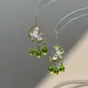 Brincos Pingente de Flor Minimalista Estilo Coreano, Gota d'Água, Borla, Ganchos de Orelha Frescos e Doces, Brincos Simples Versáteis da Moda para Mulheres