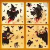 Decoración de Halloween calcomanía de ventana de bruja silueta murciélago de terror calcomanía de cristal fantasma parca mancha de sangre araña calcomanía electrostática
