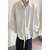 Camisa de manga larga de seda de hielo para hombre, estilo DK, fina de verano, holgada, casual, con caída, secado rápido, elegante