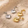 Stock de Fábrica INS Pendientes de Acero Inoxidable en Forma de Corazón Sensación de Alta Gama Lujo Ligero Tachuelas Incrustadas con Pedrería Accesorios de Pendientes de Personalidad y Temperamento para Mujeres
