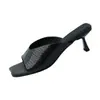 Sandalias de Piel de Vaca para Mujer, Zapatos de Verano sin Cierre Cuadrados, Tacones de Aguja, Sandalias de Tacón Alto para Viajar al Trabajo, Comercio Exterior, Dropshipping