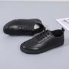 Zapatos de Mujer Negros Zapatos Pequeños de Cuero Zapatillas de Mujer Zapatos Casuales Estudiantes Zapatos de Cuero Británicos Zapatos Grandes 35-4142