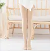 Meia-calça infantil de veludo fina para primavera e verão, leggings brancas anti-pilling para dança de balé infantil