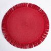 Manteles Individuales Redondos de Estilo Occidental Europeísta Cuidadosamente Seleccionados con Bordes de Borlas, Tejidos y Biodegradables, Tapetes Termoaislantes, Tapetes Antideslizantes para Comedor en Casa, Superventas Transfronterizos