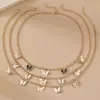 Set de Tres Collares Europeos y Americanos Transfronterizos para Niños con Colgantes de Mariposa de Metal Estilo Esmalte Lindo Creativo Joyería Infantil