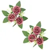 Guirnalda de Candelabros de Eucalipto Decoración Navideña Guirnalda Círculo de Cera Rosa Accesorios para Ventana Mesa de Comedor Arreglo de Boda Flores Artificiales
