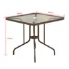 Combinação de Mesa e Cadeira para Exterior Malha Teslin para Cadeira de Lazer Varanda Quintal Exterior à Prova d'Água Anti-Corrosão Mesa de Vidro