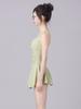 Traje de Baño Nuevo 2025 para Mujer de Una Pieza Conservador Cubre Vientre Adelgazante Estudiante Fresco Color Sólido Estilo Falda Pecho Pequeño Traje de Baño para Aguas Termales