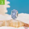 Yinziyun Original Plata de Ley S925 Cuentas de Vidrio de Delfín Estilo Océano Profundo y Misterioso Cuentas Sueltas de Vidrio Azul para Manualidades