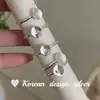 Joia de Mão Estilo Ins Novo Dongdaemun Coreano Anel Pequena Estrela Escovada de Prata Esterlina S925, Design Delicado e Exquisito