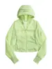 Ropa de Protección Solar Hielo-Seda Estilo Mismo Supermodelo de Lulu para Mujer, Chaqueta Ligera y Transpirable de Protección UV para Exteriores, Corte Ajustado