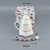 Caneca de cerâmica em branco para experiência de cerâmica DIY, interação de casal, alívio do estresse, copo de água personalizado da moda