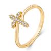 Comércio Exterior Amazon E-commerce Transfronteiriço Anel de Cruz de Diamantes Completos com Zircônias Micro-Cravadas Joia de Anel Moderna e Elegante