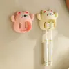 Soporte para Cepillo de Dientes de Oso Lindo Sin Perforaciones Colgante de Pared Dibujos Animados Hogar Baño Estante de Almacenamiento Soporte Doble para Cepillos de Dientes Opcional Multicolor