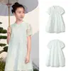 Vestido de Verano para Niñas Balabala, Vestido Infantil Estampado Estilo Nacional, Nuevo Vestido Princesa con Botones Estilo Chino, Elegante para Bebés de Un Año