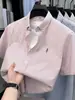 Diretamente do Fabricante, Camisa Polo Masculina 100% Algodão Puro com Listras Finas e Bordado Exquisite, Camisa Casual de Verão, Disponível para Dropshipping