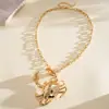 Collar de Cangrejo Metálico Brillante Transfronterizo Europeo y Americano, Cadena de Clavícula Única y Exagerada, Accesorio de Moda de Gama Alta de Nicho