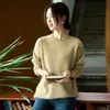 Nuevo Suéter de Moda Otoño/Invierno 2026 para Mujer, Cuello Redondo, Forro de Felpa, Cachemir Puro, Color Sólido, Prenda de una Pieza sin Costuras, Tejido Ligero