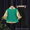 Traje de tres piezas nuevo para primavera y otoño para niños y niñas, traje infantil para bebé de 1-2-3-4 años, ropa de bebé, abrigo de dibujos animados, moda