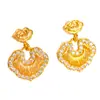 Loja de ouro Puzuo com fio de areia de ouro trefilado diamante Xiangyun Ruyi fecho brincos brincos novos brincos chineses de alta qualidade para mulheres