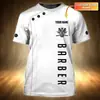 Camiseta de Moda de Verão Personalizada para Negócios de Barbeiro Estampa 3D Camiseta Neutra Casual Respirável Manga Curta