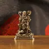 Figura de Latón Puro del Dios de la Riqueza Chino Antiguo Zhao Gongming, Decoración Antigua para el Hogar, Mascota de Té para Escritorio, Adorno Artesanal