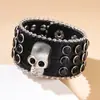 Pulsera de Strass Cruz Subcultura Hip-Hop Personalizada de Cuero Accesorios para Pulseras Venta al por Mayor