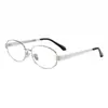 Gafas de alambre dorado con montura metálica pequeña ovalada para mujer miopía alta inteligencia Sven basura cara cuadrada redonda ojos montura atmósfera