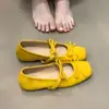 Sapatos Mary Jane Rasos com Elevação Interna para Mulheres, Estilo Retro Francês de Verão com Laço, Sapatos de Salto Único Gentis e Elegantes