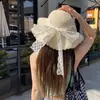 Chapéu de Palha Grande de Aba para Mulheres Estilo Étnico, Chapéu de Sol Estilo Férias na Praia de Verão, Chapéu de Palha Estilo Pescador Emagrecedor