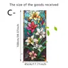 Película Eletrostática para Vidro Fosco com Flores e Pássaros Pintados com Padrões de Girassol e Magnólia Estilo Americano para Portas, Janelas e Embelezamento de Banheiro